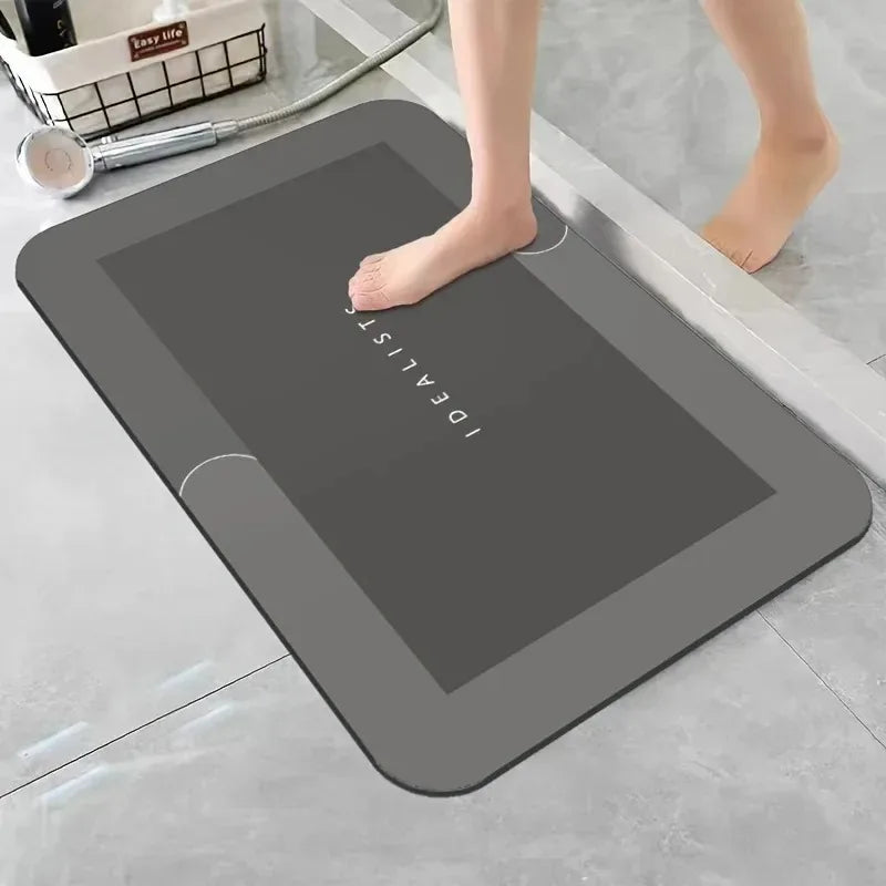 Quick-Dry Stone Bath Mat — Super Absorbent Diatomite Shower Mat, Non-Slip