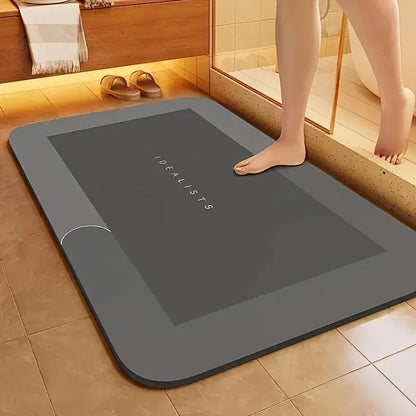 Quick-Dry Stone Bath Mat — Super Absorbent Diatomite Shower Mat, Non-Slip