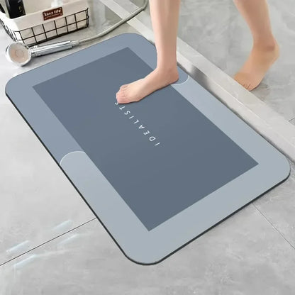 Quick-Dry Stone Bath Mat — Super Absorbent Diatomite Shower Mat, Non-Slip