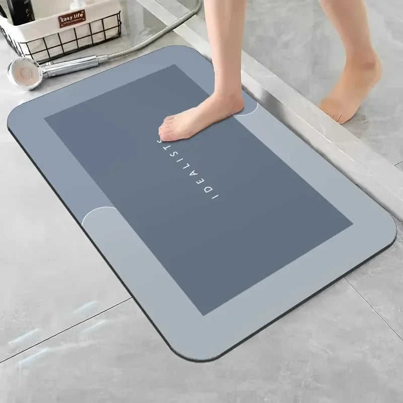 Quick-Dry Stone Bath Mat — Super Absorbent Diatomite Shower Mat, Non-Slip
