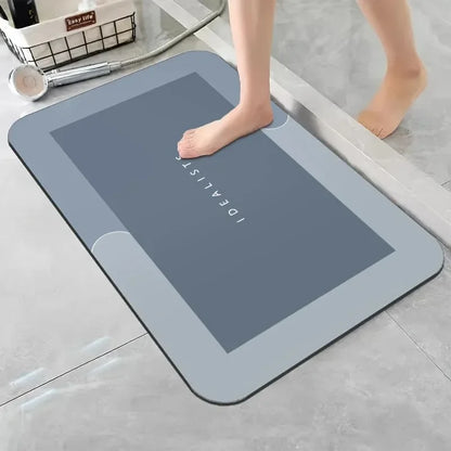 Quick-Dry Stone Bath Mat — Super Absorbent Diatomite Shower Mat, Non-Slip